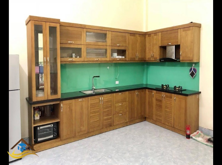 TỦ BẾP GỖ SỒI NGA - NC3